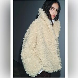 Zara Cream Teddy Jacket